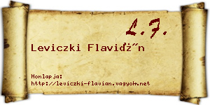 Leviczki Flavián névjegykártya